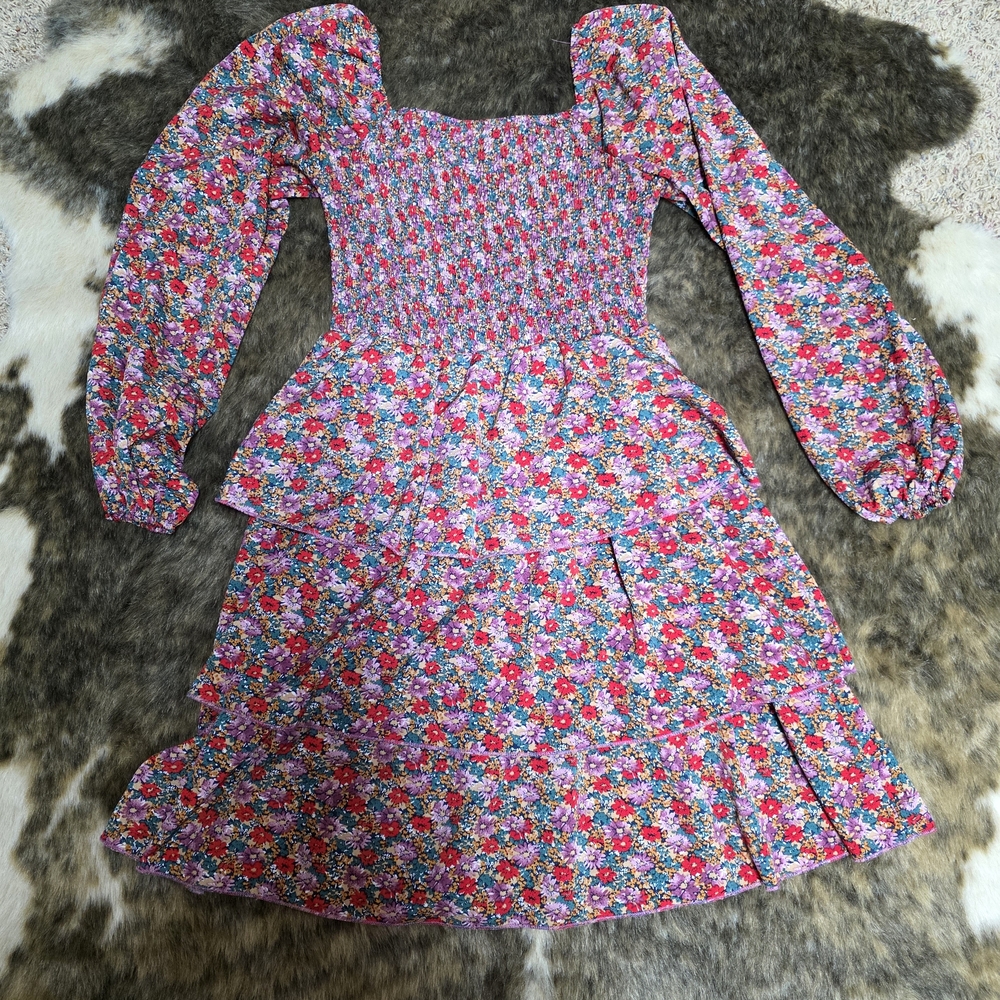 Floral Mini Dress with Puff Sleeves
